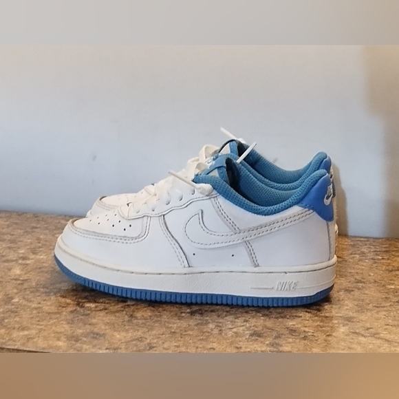 Nike Air Force 1 '07 Low (PS) White Light Photo Blue  DV1332-101  Size 10.5C - Picture 1 of 6